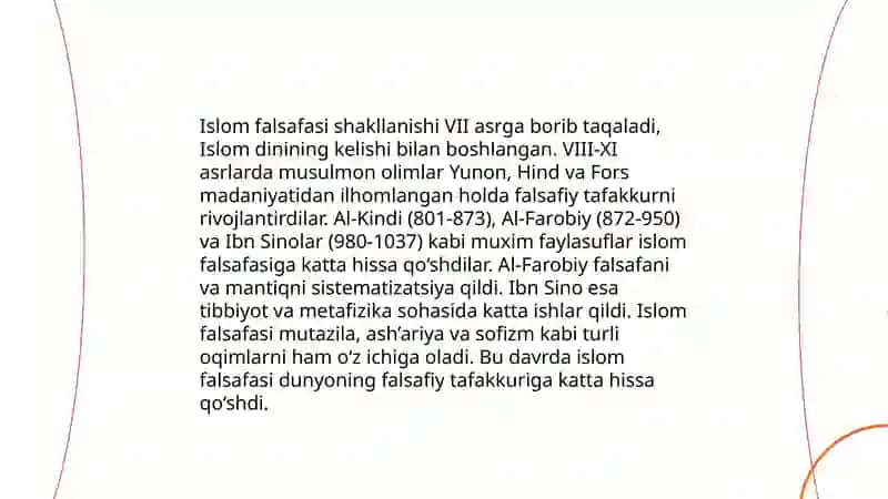 Ilk oʻrta asr sharq falsafasi va uygʻonish davri 4