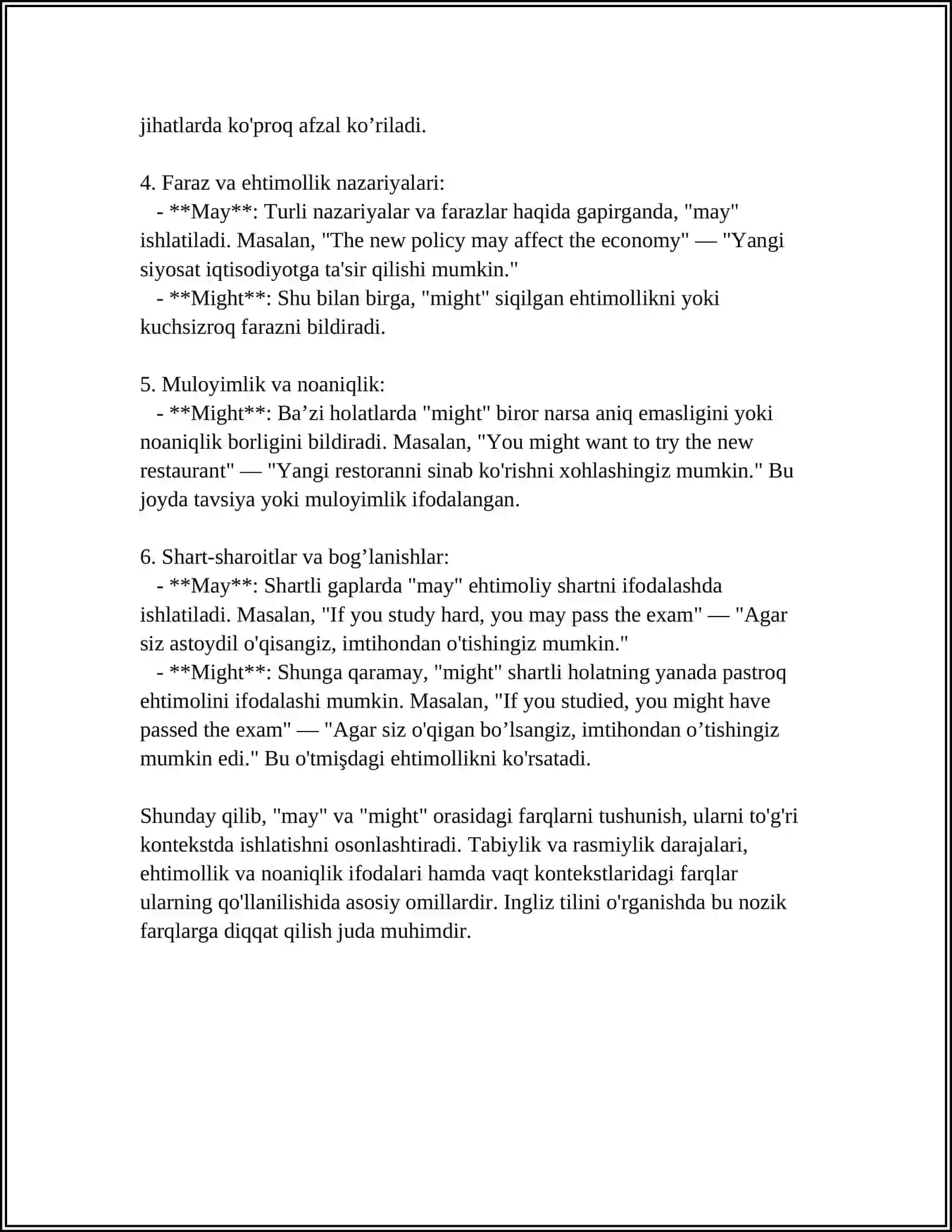 MODAL VERBS MAY/MIGHT/COULD - SHOULD OUGHT TO SHALL/WILL 4