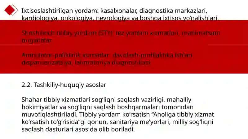 Shaxar axolisiga tibbiy yordam ko'rsatishni tashkil etish. 4