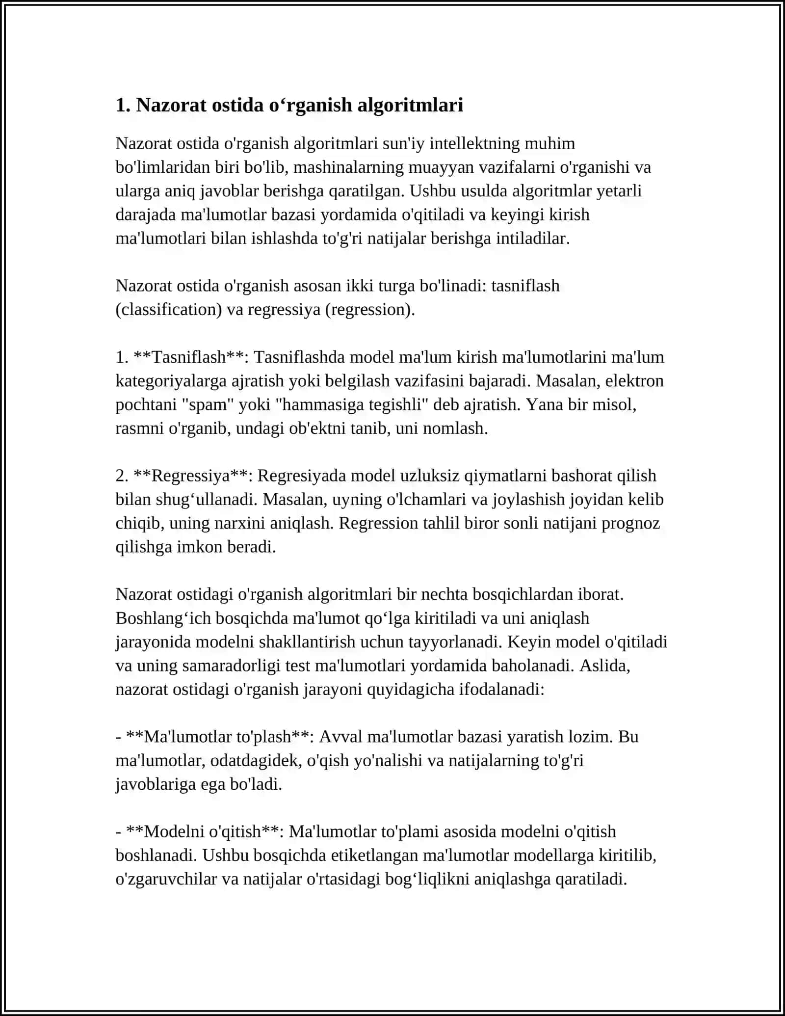 NAZORAT OSTIDA VA NAZORATSIZ O‘RGANISH 4