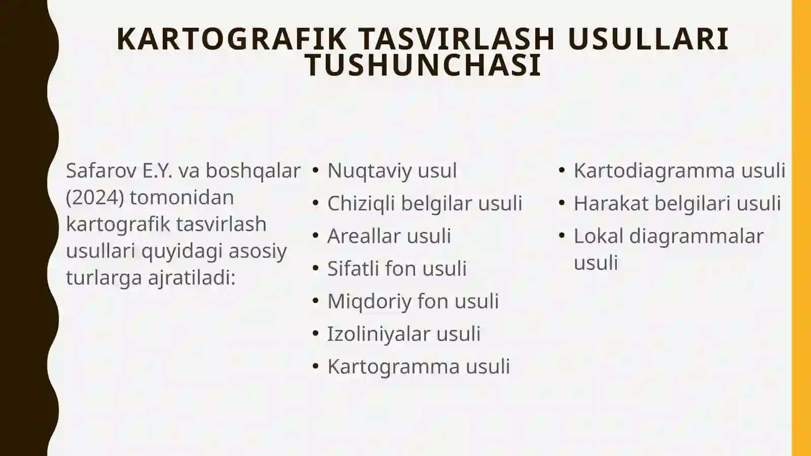 Geografik xaritalar da hodisalar nikartografik tasvirlash usullarini o‘rganish 4