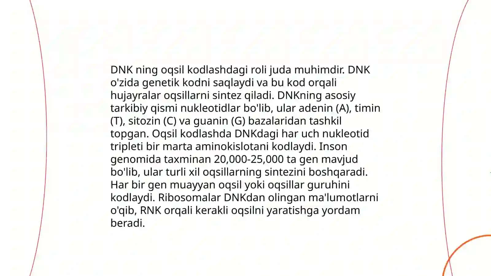 Oqsil biosintezi va uning genetik darajadagi regulyatsiyasi 4