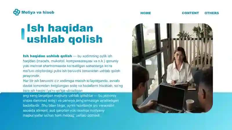 Hisoblangan ish haqidan ushlab qolish, ularni hisobga olish 4