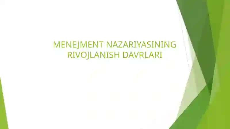 Menejmentning rivojlanishi tarixi va hozirgi holati 4