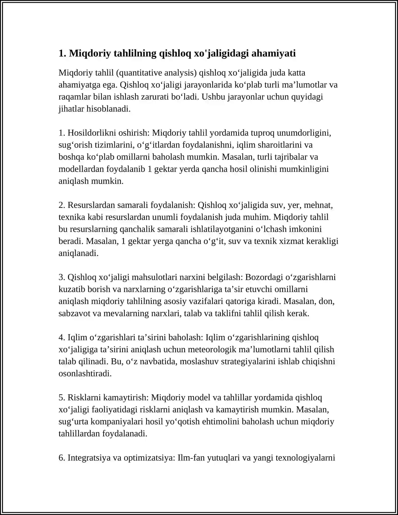 MIQDORIY VA HAJMIY TAHLILNING USLUBLARI QISHLOQ XO'JALIGIDA QO'LLANILISHI 4