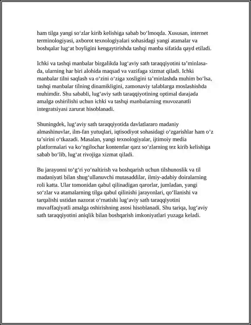 Lugʻaviy Sath Taraqqiyotining Ichk Manbalar Ta'rif 4