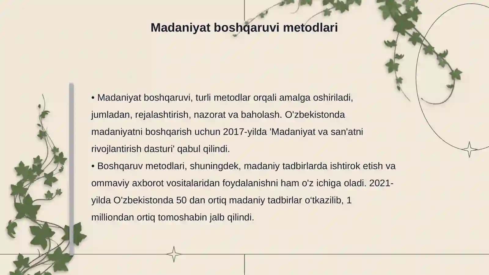 Madaniyat rivojlanishini boshqarish va uning xususiyatlari 4