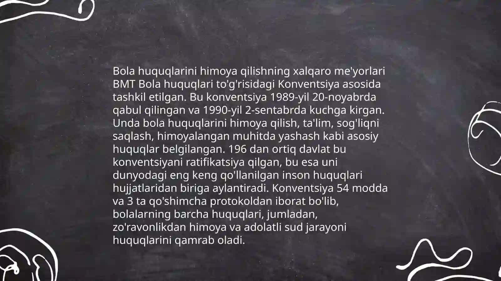 BMTning "Bola huquqlari to'g'risidagi konvensiyasi" 4