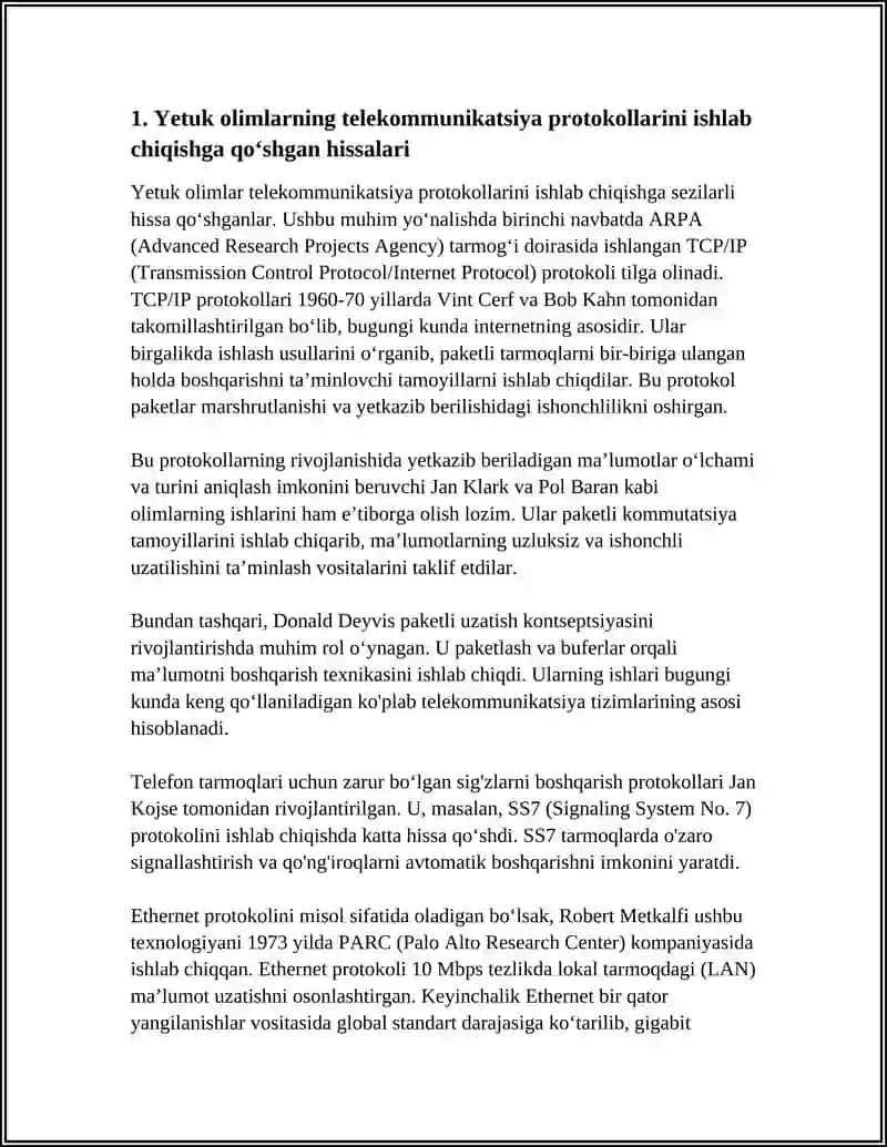 HOZIRGI ZAMON INFO KOMMUNIKATSIYA TEXNOLOGIYALARIGA YETUK OLIMLARNING XISSALARI 4