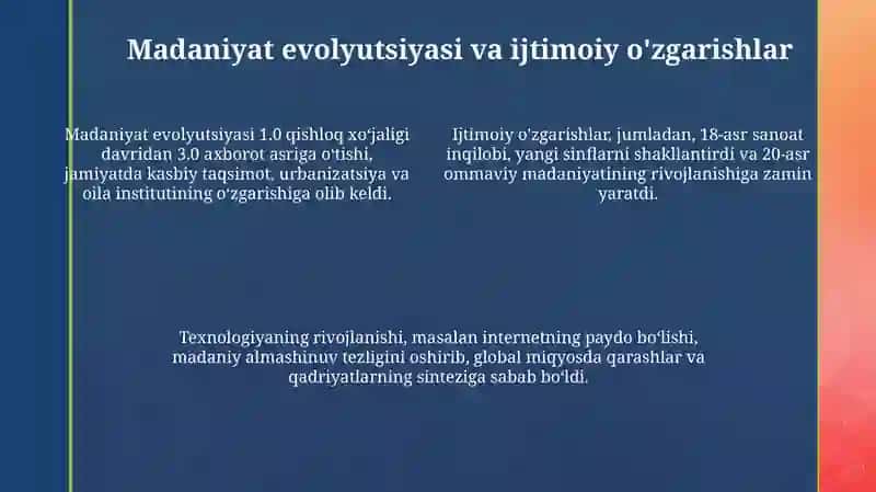 "Madaniyat to'lqinlari" maqolasi va E. Tofflerning "Uchinchi to'lgin" asari 4