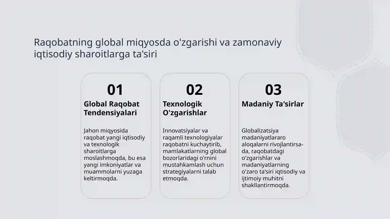 Jahon iqtisodiyotidagi raqobatning rivojlanish tendensiyalari va asosiy xususiyatlari 4