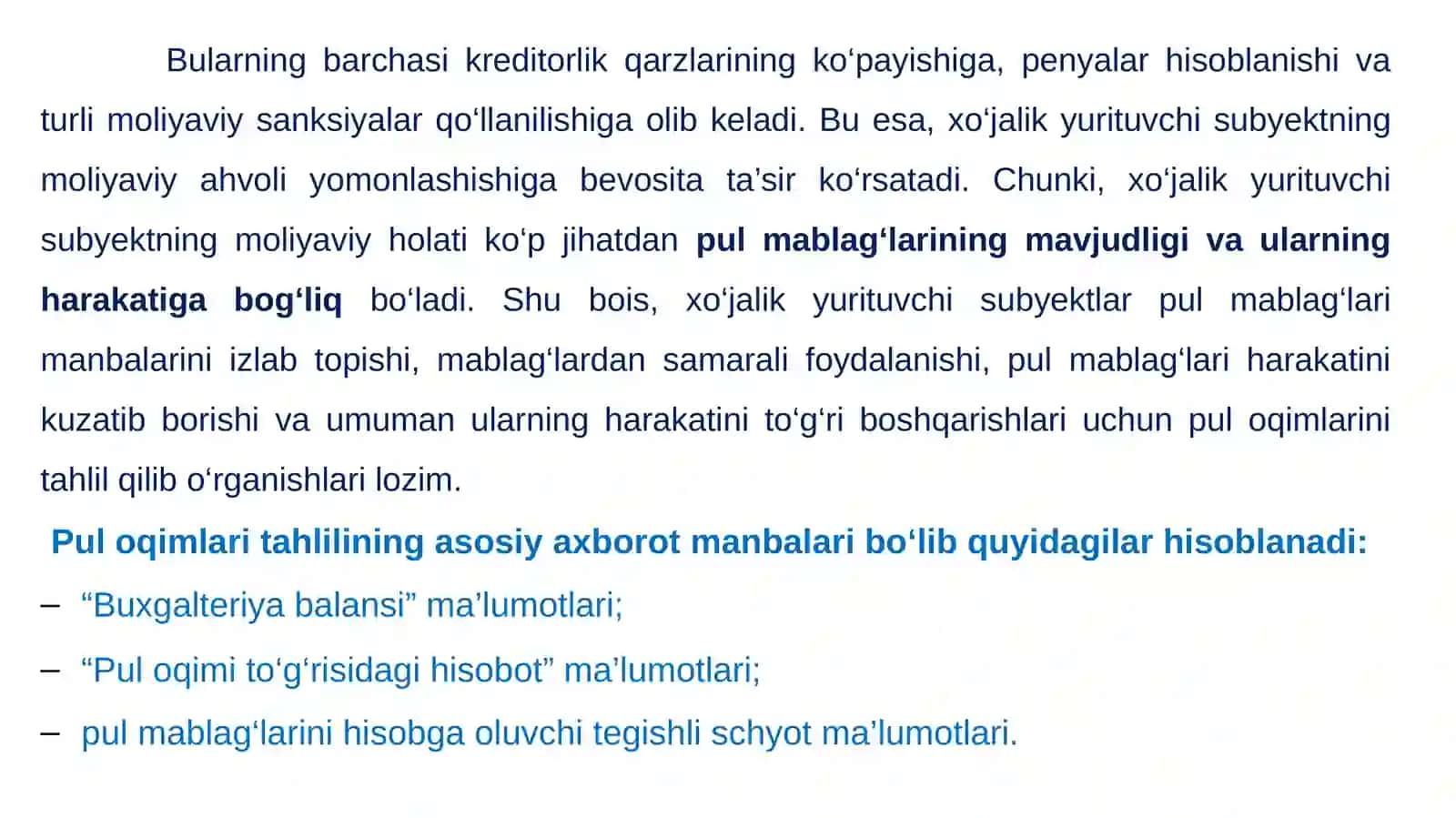 PUL OQIMLARI TAHLILI 4