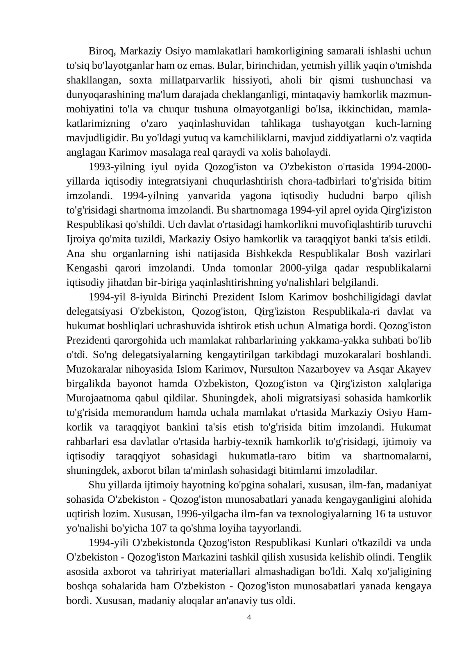 O`ZBEKISTONNING MINTAQADA TINCHLIK VA BARQARORLIKNI TA’MINLASH BORASIDA OLIB BORGAN SIYOSATI 4