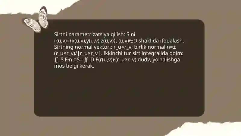 Ikkinchi tur sirt integrallari 4
