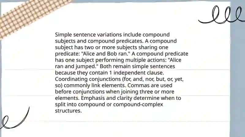 Sentence types (simple, compound, complex-comparison) 4