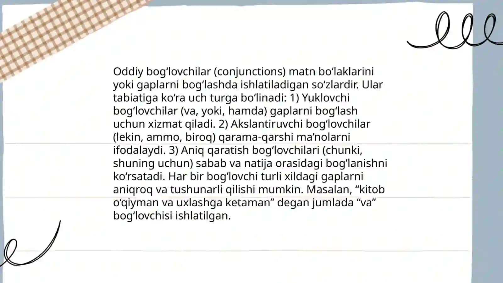 Hozirgi oʻzbek tilida bogʻlovchilar 4