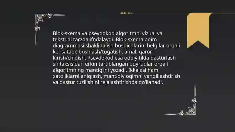 Algoritmlashtirish va dasturlash asoslari 4