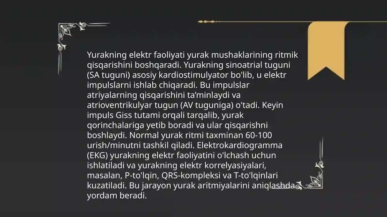 Elektrokardiografiya usuli bilan yurak parotlari va arifmiyalarini tekshirish usullari 4