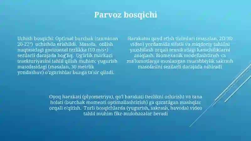 Uzunlikka sakrash fazalarini o'rgatish va ularni takomillashtirish 4