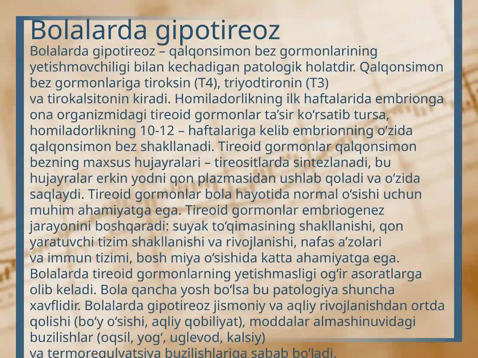 gipotireoz, uni bolalarda nerv-ruhiy rivojlanishidagi ahamiyati 4