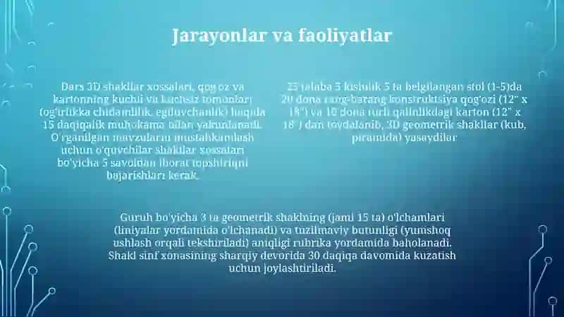 Qog'oz va karton bilan ishlash 3-sinf dars ishlanmasi 4