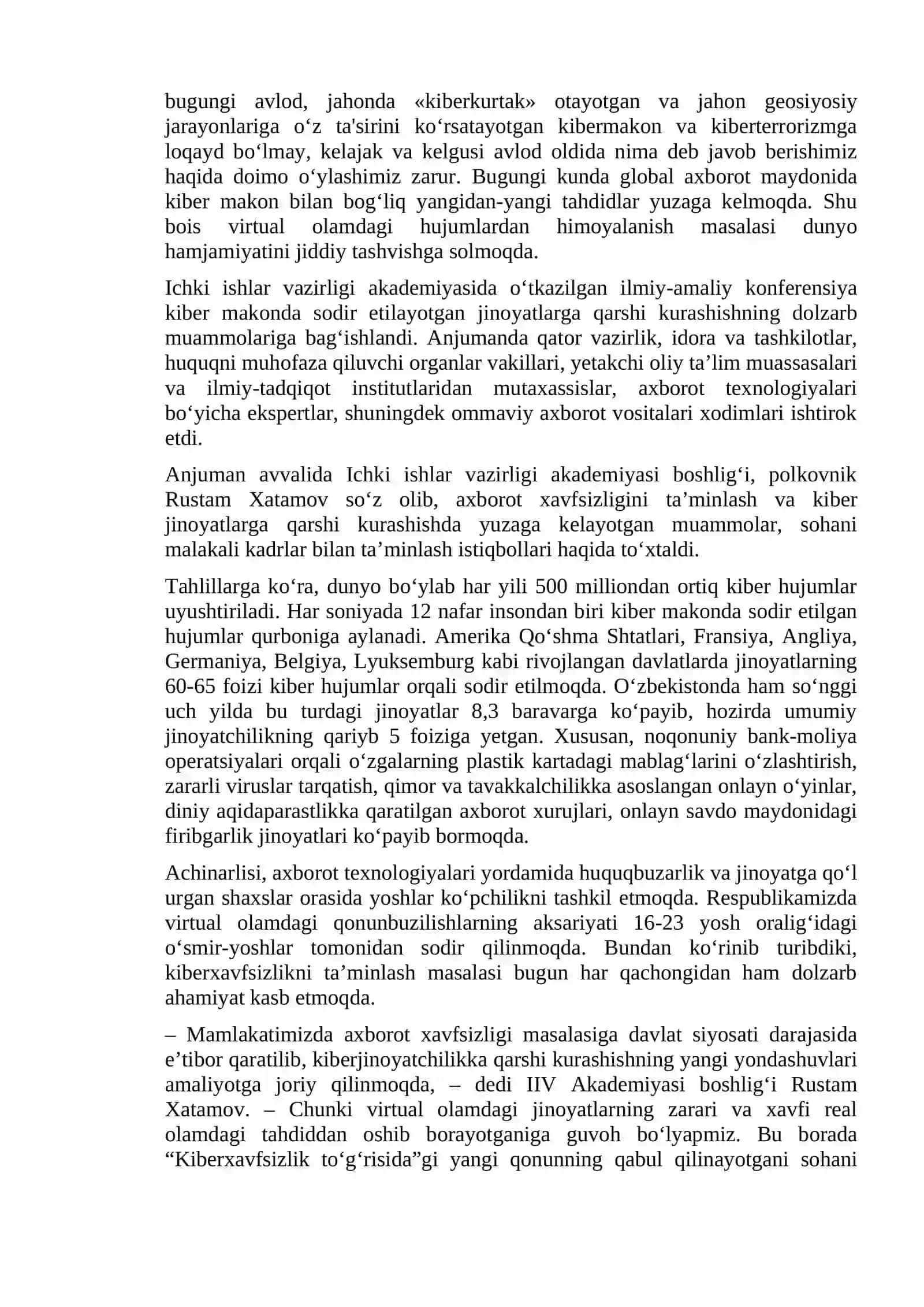 Kiber makonda din. Missionerlik va prozelitizmning ijtimoiy-siyosiy xavfi 4