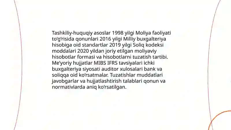 Moliyaviy hisobotlarni tuzatishlar kiritishning mazmuni va mohiyati 4