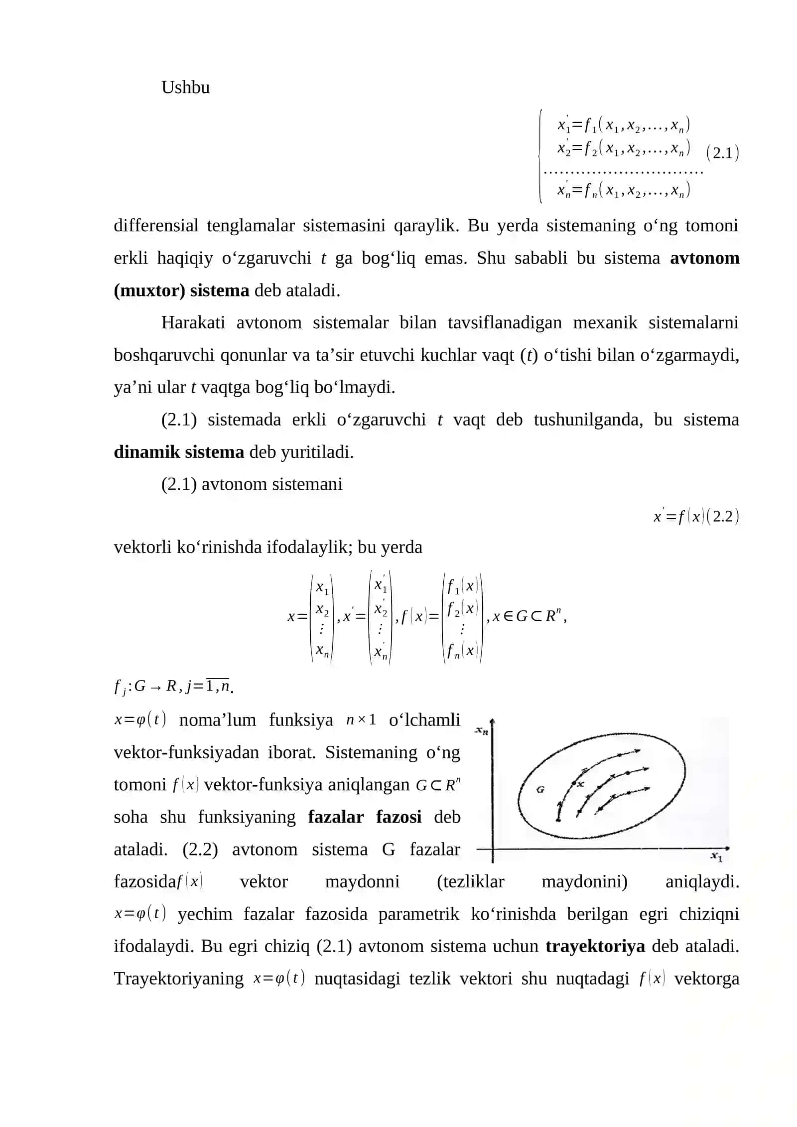 Avtonom tenglama, muxtor sistema 4