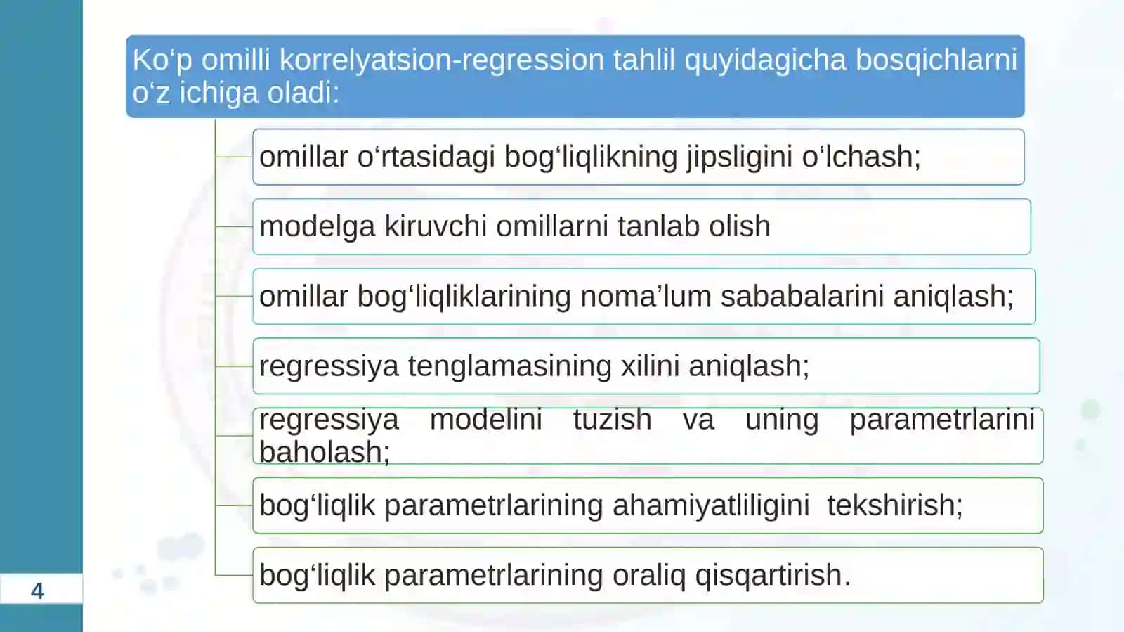 KO‘P OMILLI EKONOMETRIK TAHLIL 4