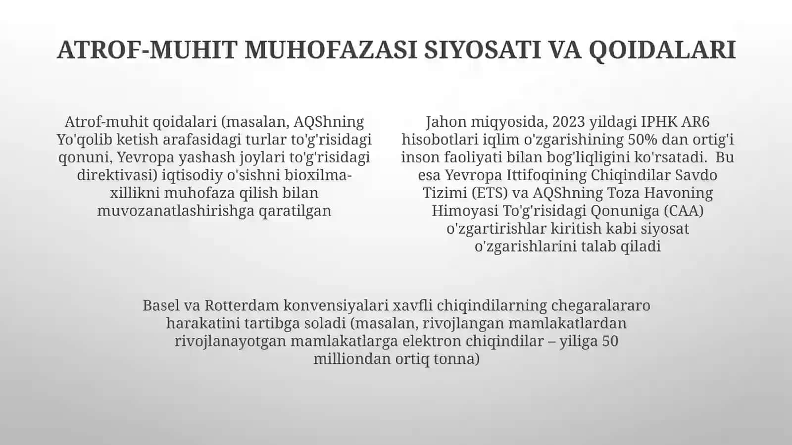 Inson ishlab chiqarishi va atrof-muhit o'rtasidagi bog'liqlik 4