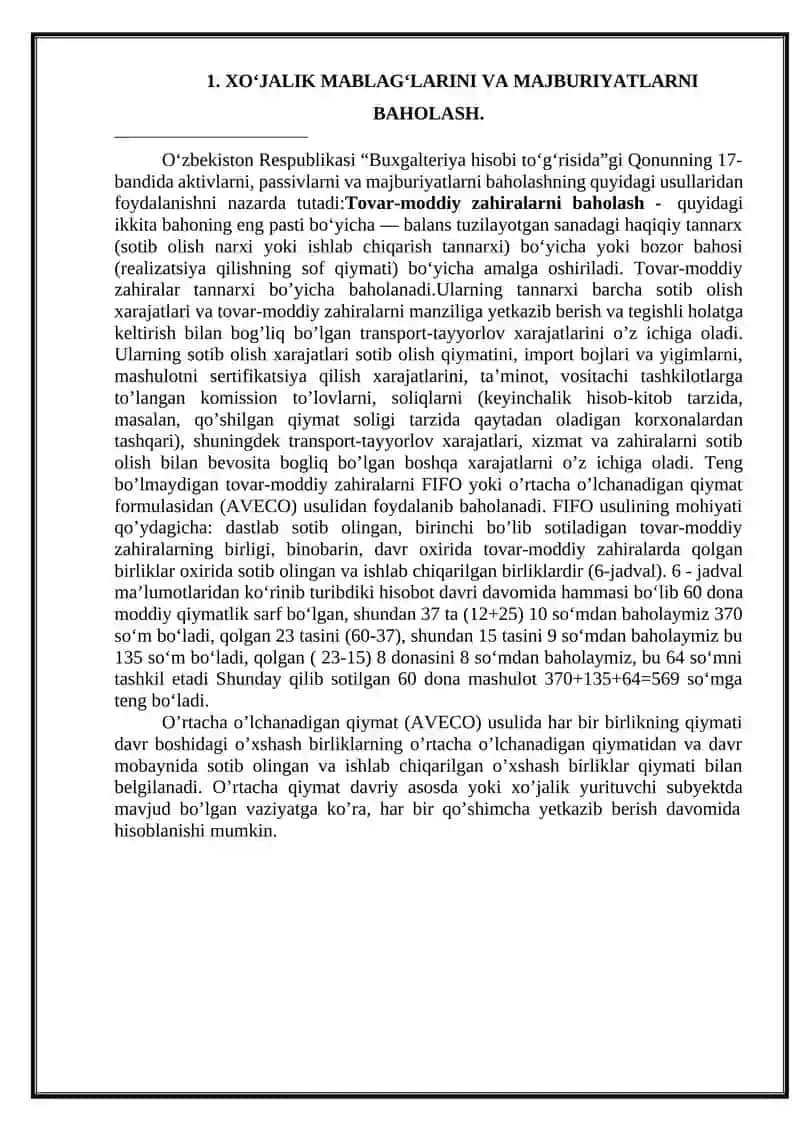 BIZNES JARAYONLARINING ASOSIY KO’RSATKICHLARI 4