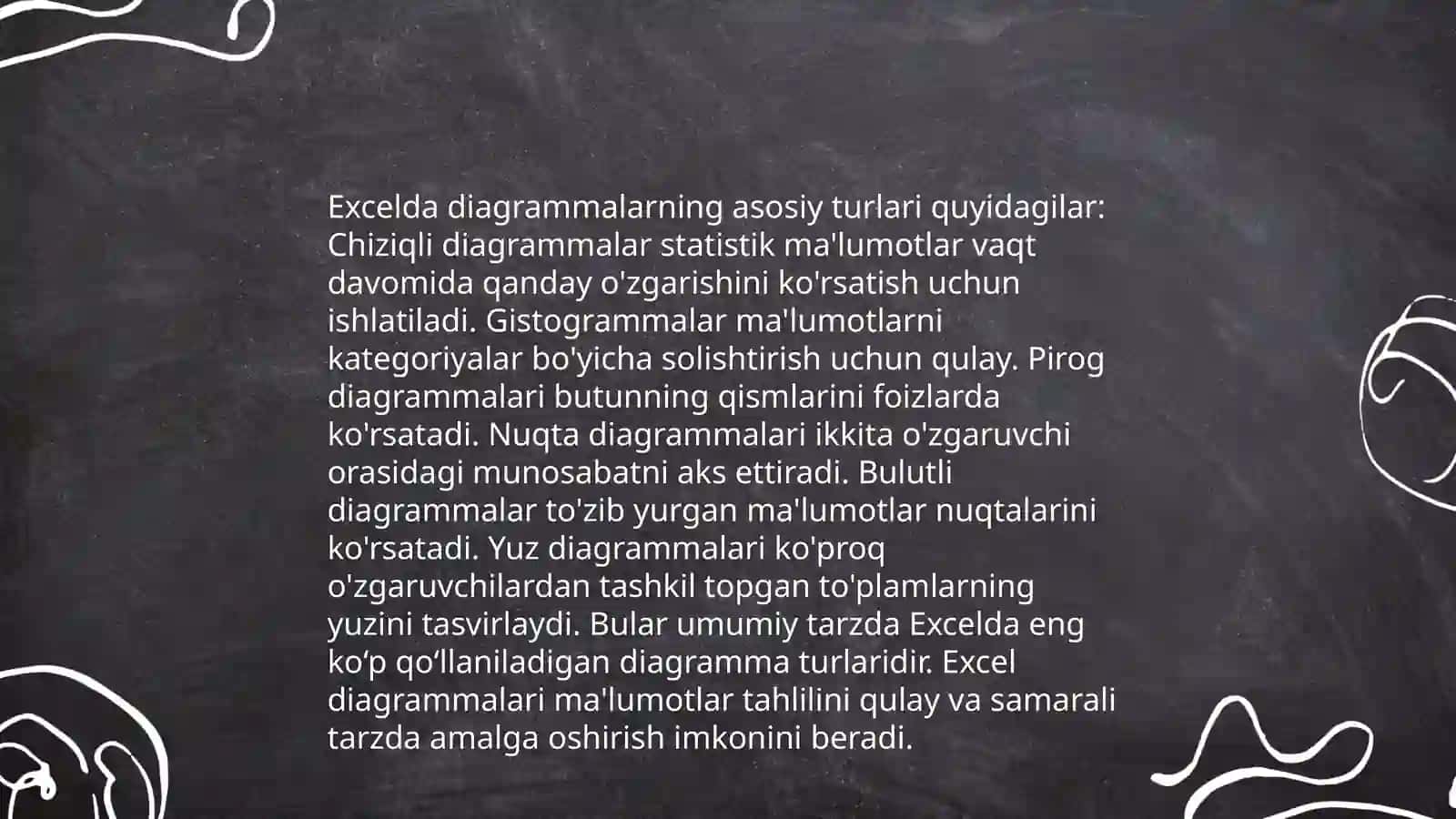 Excel dasturida diagrammalar yaratish 4