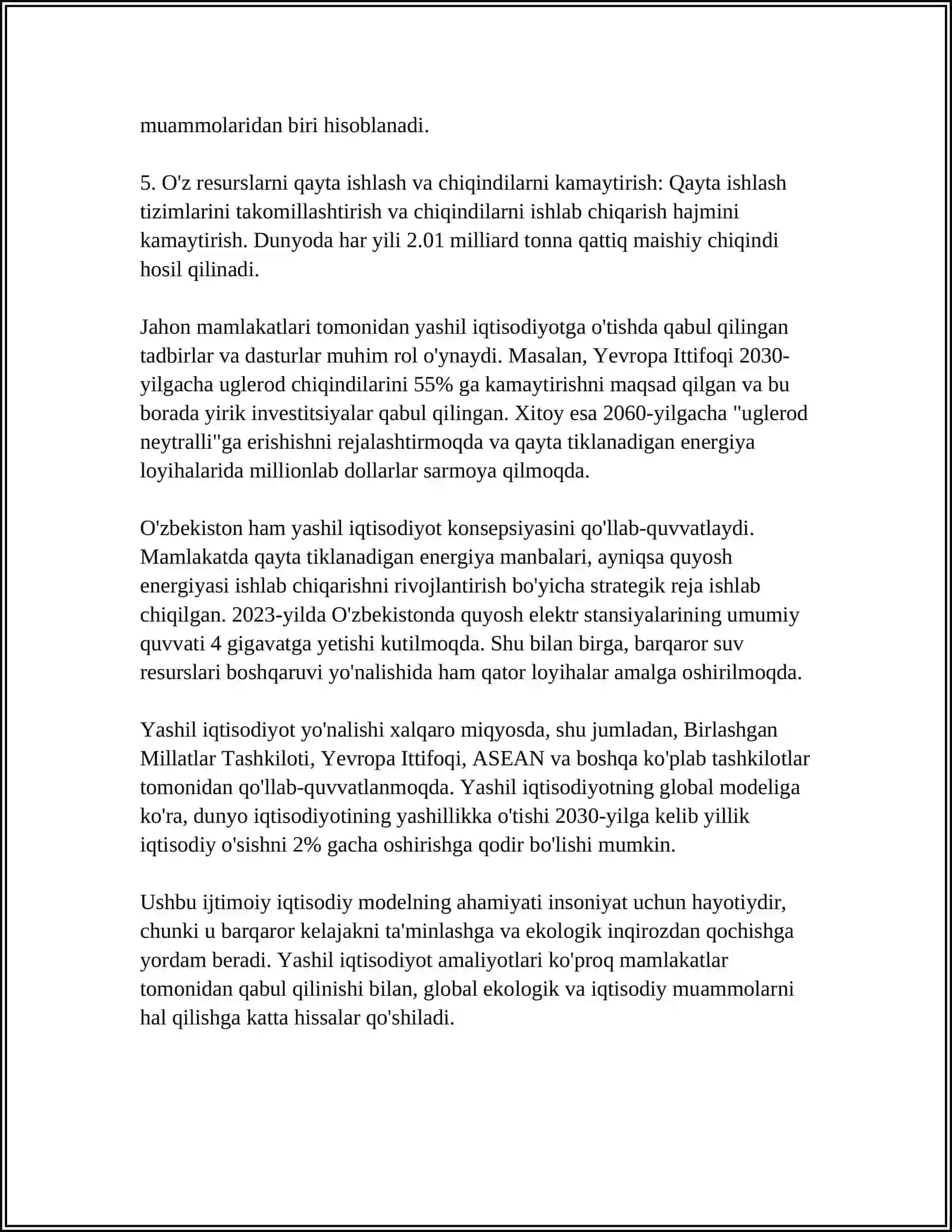 YAAHIL IQTISODIYOTGA UTISHNING ZARURIYATI 4