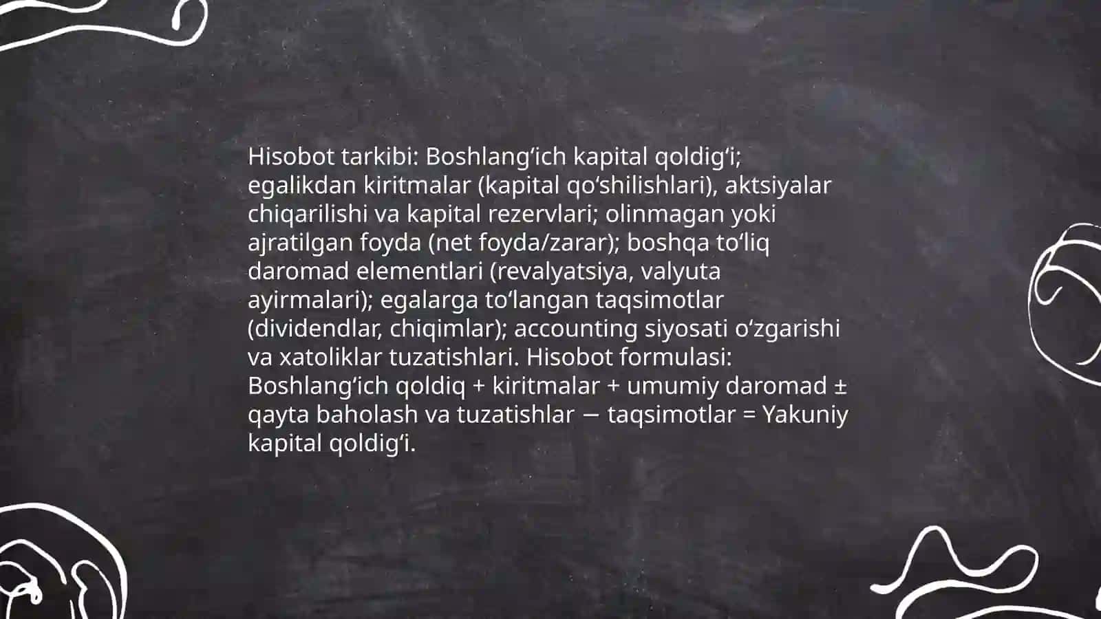 Xususiy kapital to‘g‘risidagi hisobotni tayyorlashjarayoni 4
