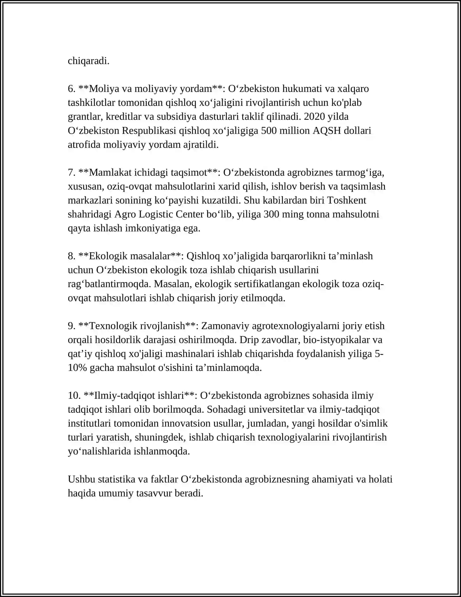 AGROBIZNES BA UNING TURLARI HAQIDA SLAYD 4