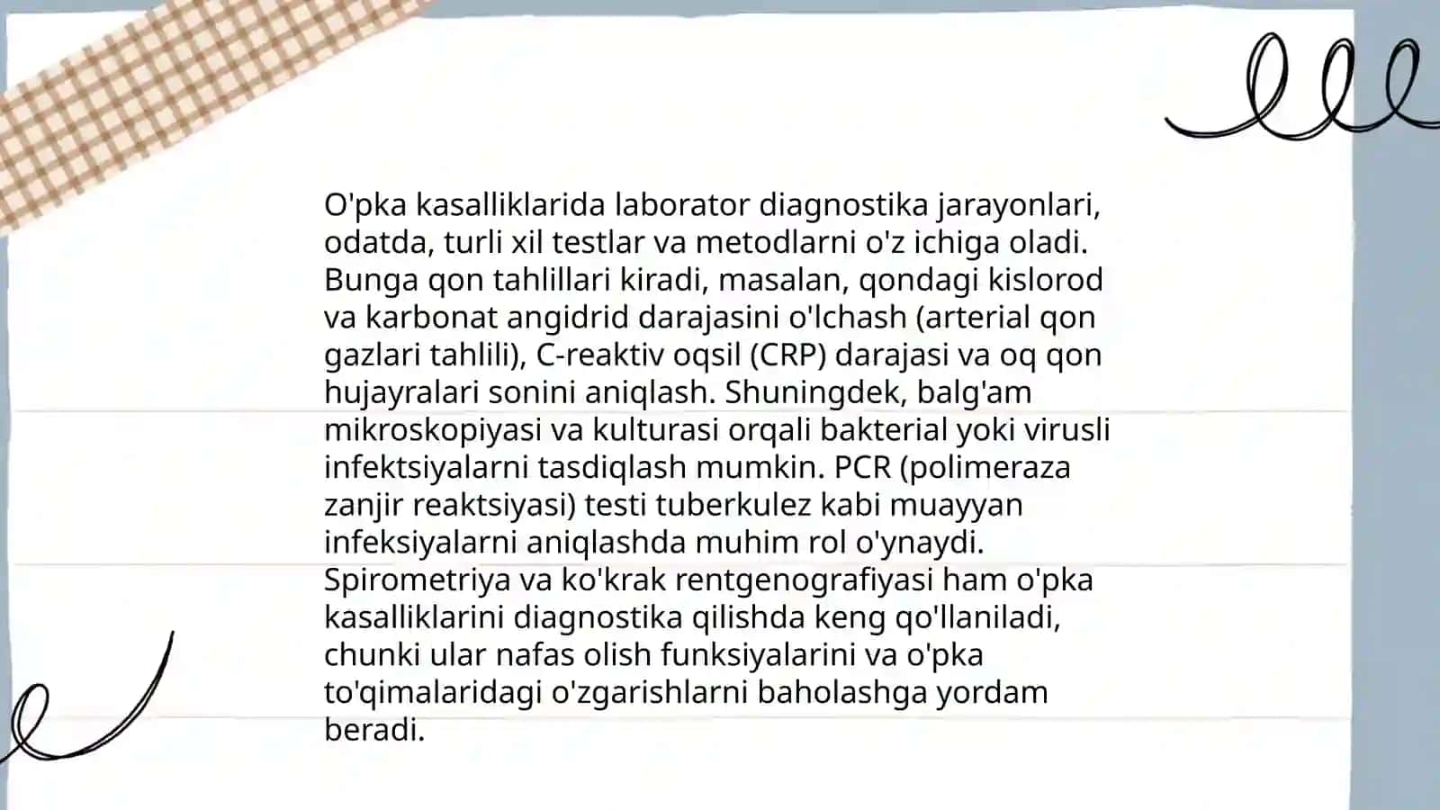 Nospesefik o`pka kasalliklarini tashxislash usullari 4