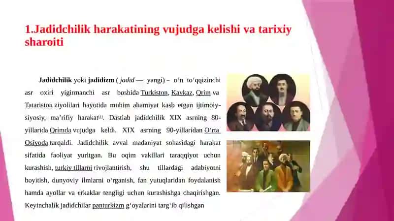 JADID MARIFATPARVARLARINING TURKISTON O’LKASI IJTIMOIY –MA’NAVIY HAYOTIDA TUTGAN O’RNI 4