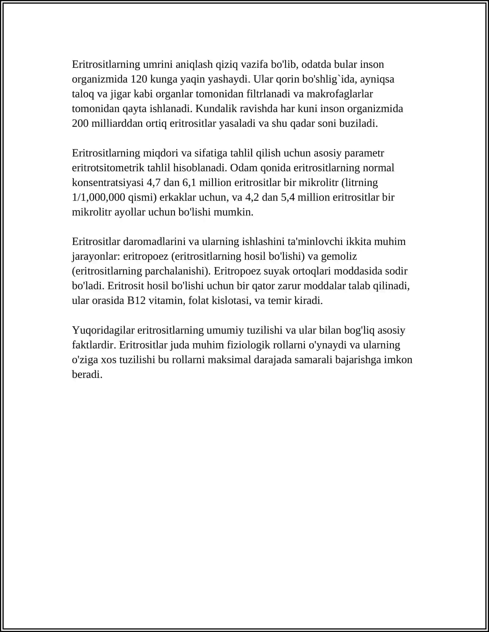 ERITROSITLAR TURLARI FUNKSIYALARI 4