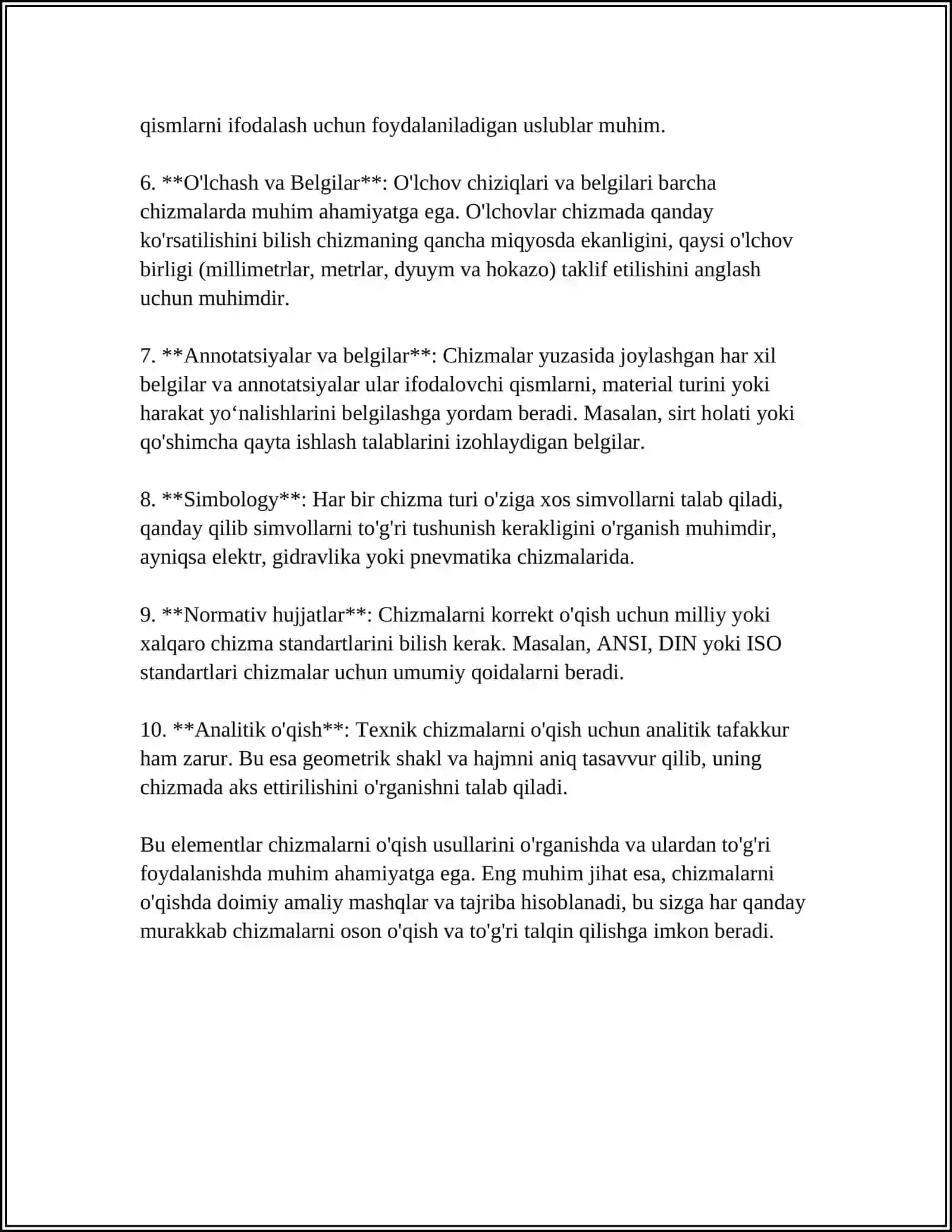 QURILISHLARDA CHIZMACHILIG 4