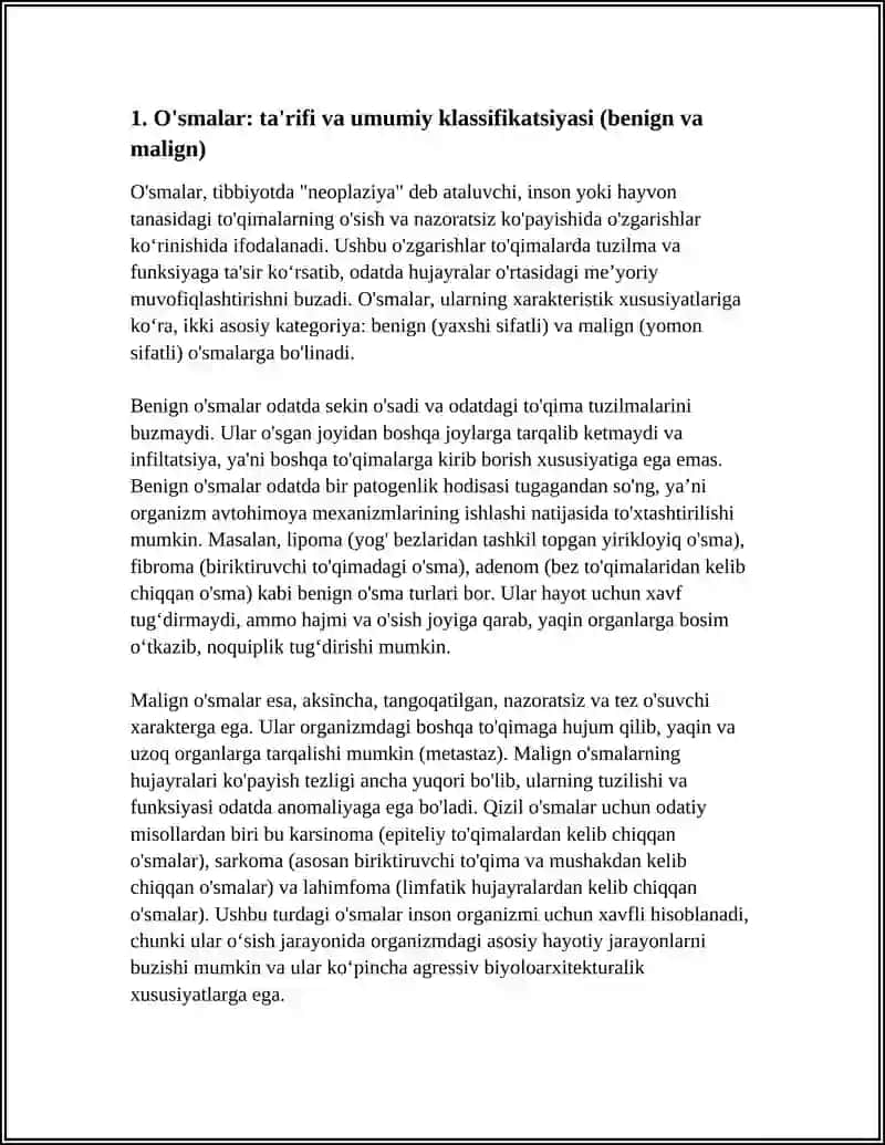 ANATOMIYA FIZIOLOGIYA VA PATALOGIYA FANIDAN O'SMALAR MAVZUSIDA 4