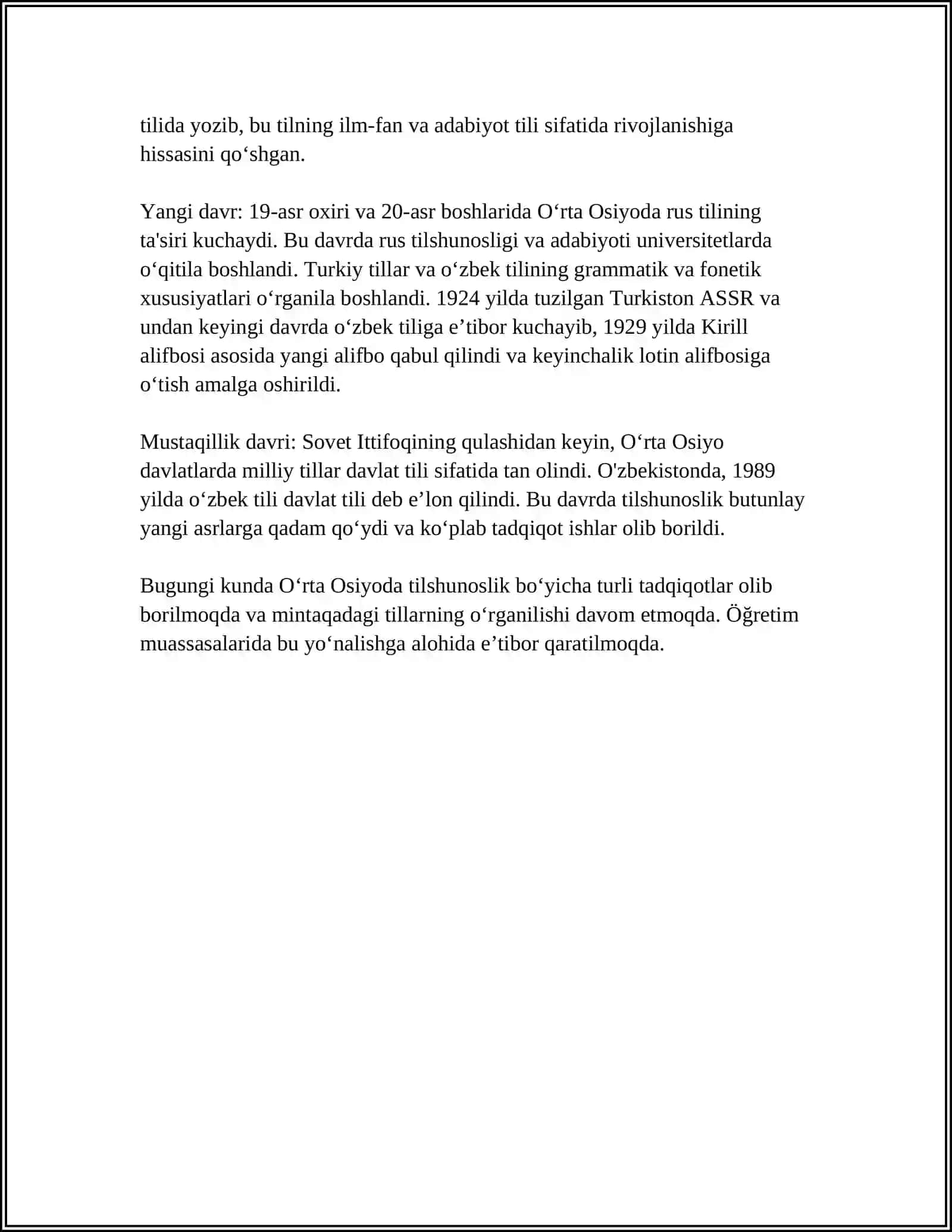 O'rta Osiyoda tilshunoslikning rivojlanishi 4