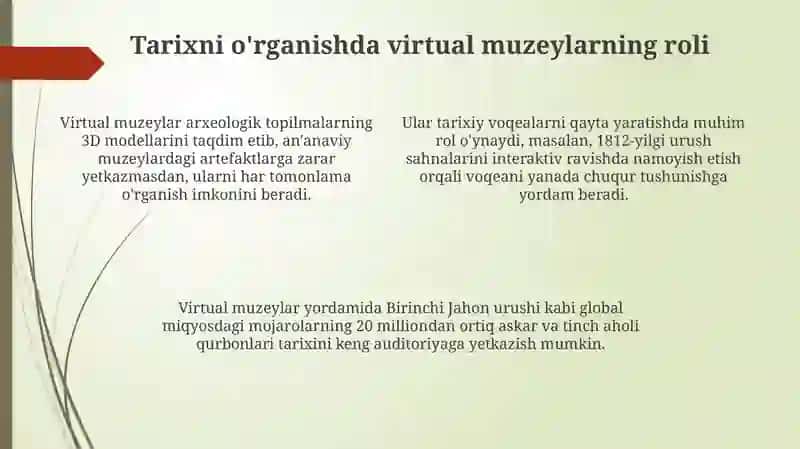 Virtual muzeylar: Ta'rif va ahamiyati 4