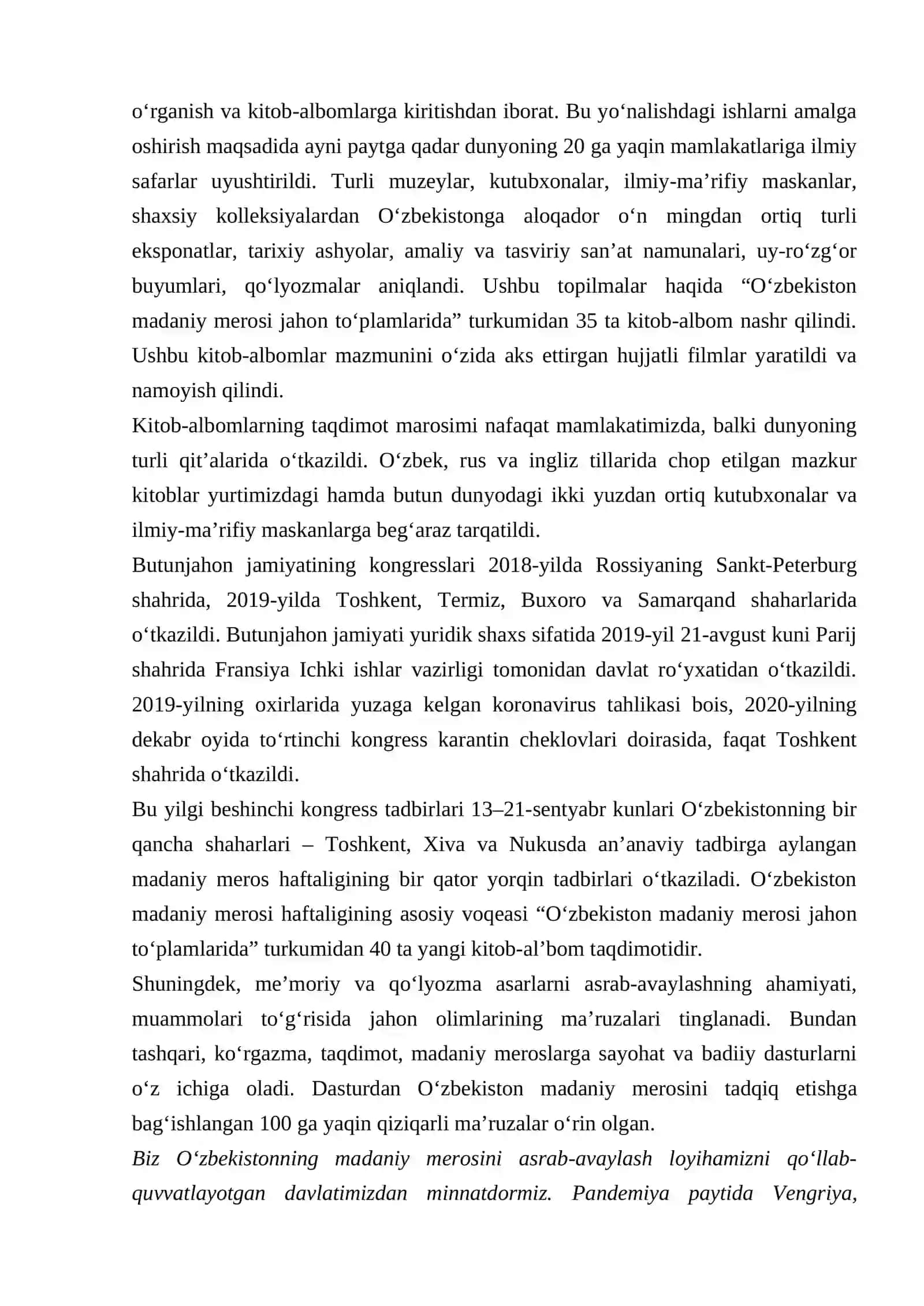 Oʻzbekiston madaniy merosi – xalqlar va mamlakatlar oʻrtasida muloqotga yoʻl 4