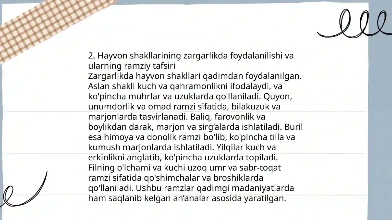 Zargarlik mahsulotlaridagi bezaklarning turlari va ulardagi Ramziy maʼnolar 4