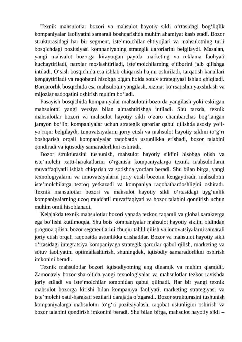 Texnik texnik mahsulotlar bozori va innovatsiyalar diffuziyasi 4