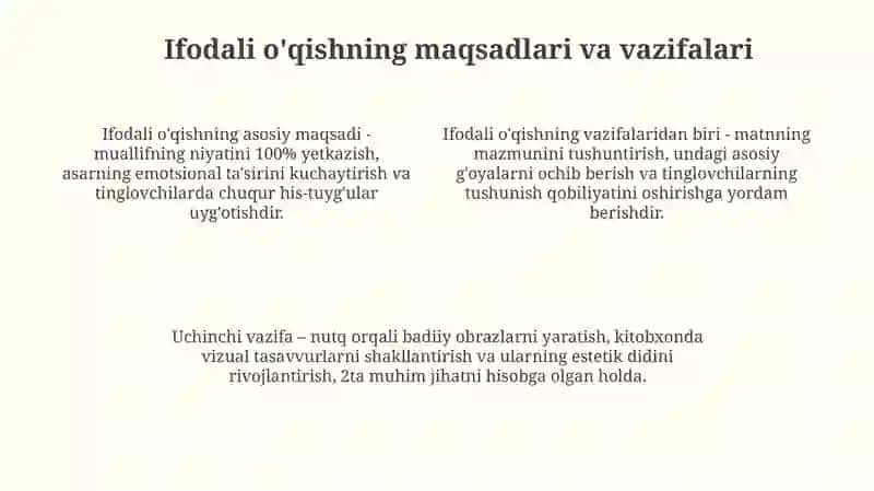 Ifodali oʻqish va nutq madaniyatining oʻziga xos xususiyatlari 4