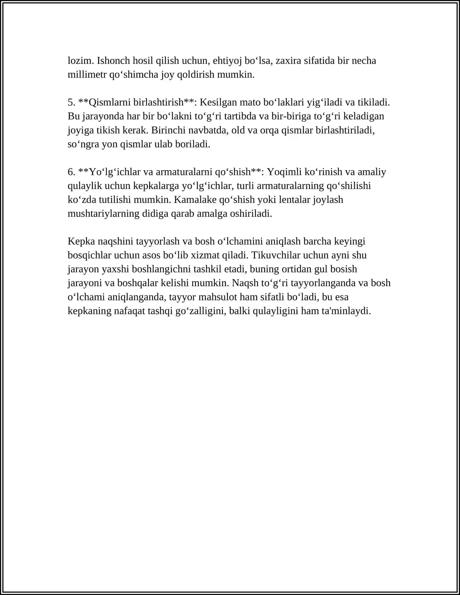 BOSH KIYIM KEPKA TIKISH VA UNGA GUL BOSISH TURLARI 4