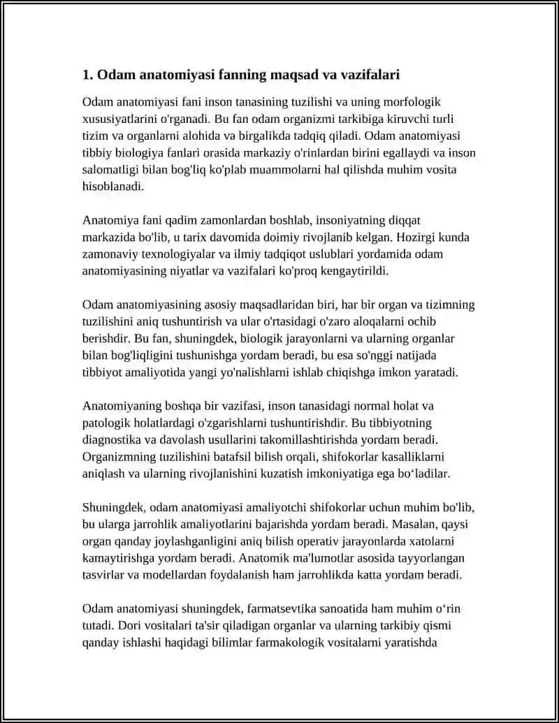 Odam anatomiyasi fanning maqsad va vazifalari 4