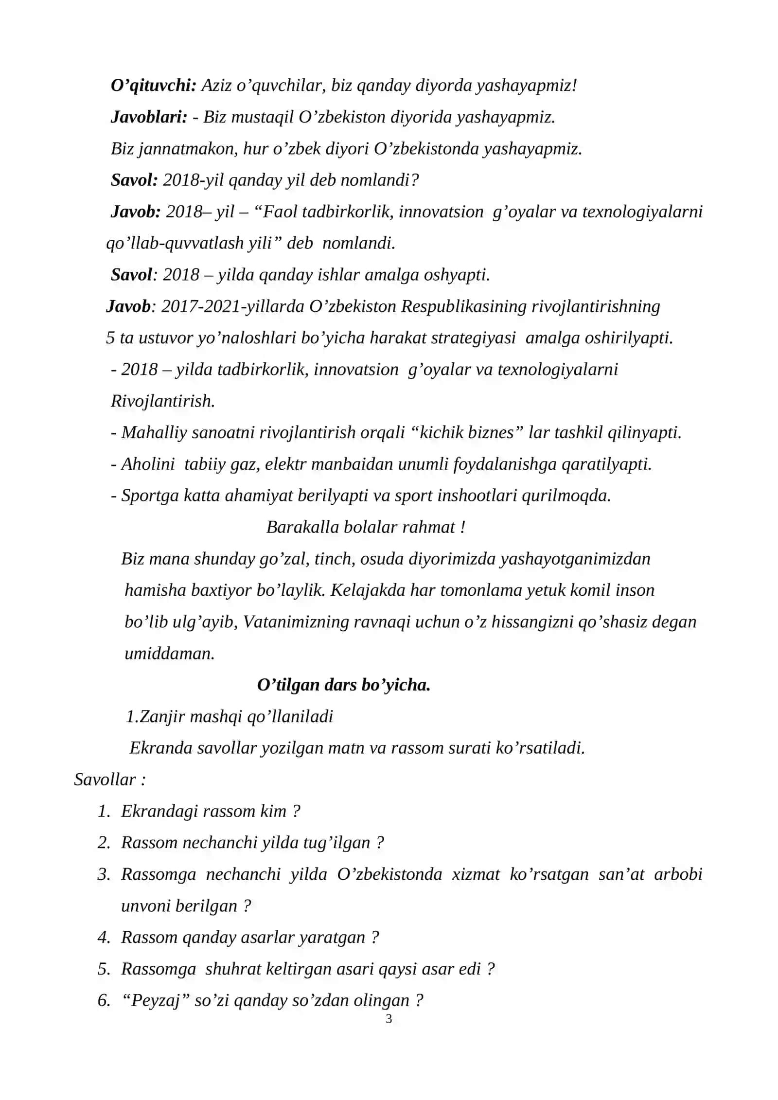 6-sinf Tasviriy san'at Rangtasvirda manzara, kuz manzarasini ishlash dars ishlanma 4
