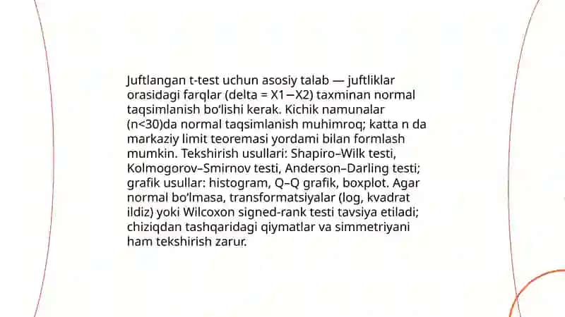 Takroriy o‘lchovlarda ikki tanlamani taqqoslash mezonlari 4